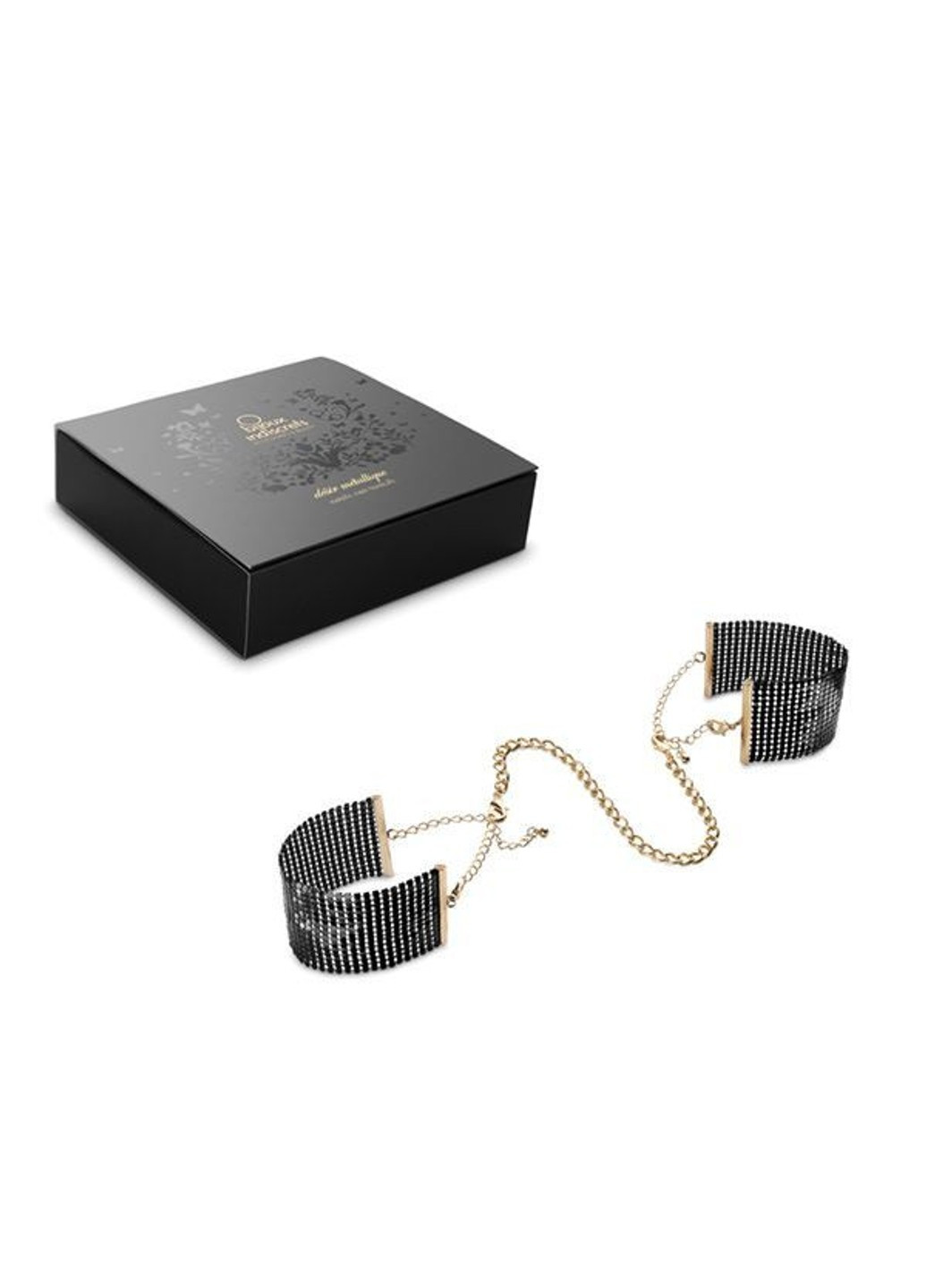 Наручники Desir Metallique Handcuffs - Black, металеві, стильні браслети Bijoux Indiscrets (255459635)