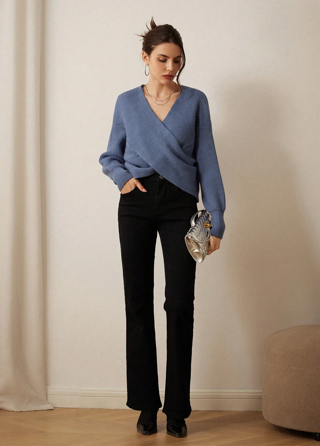 Сіро-синій демісезонний пуловер пуловер SHEIN