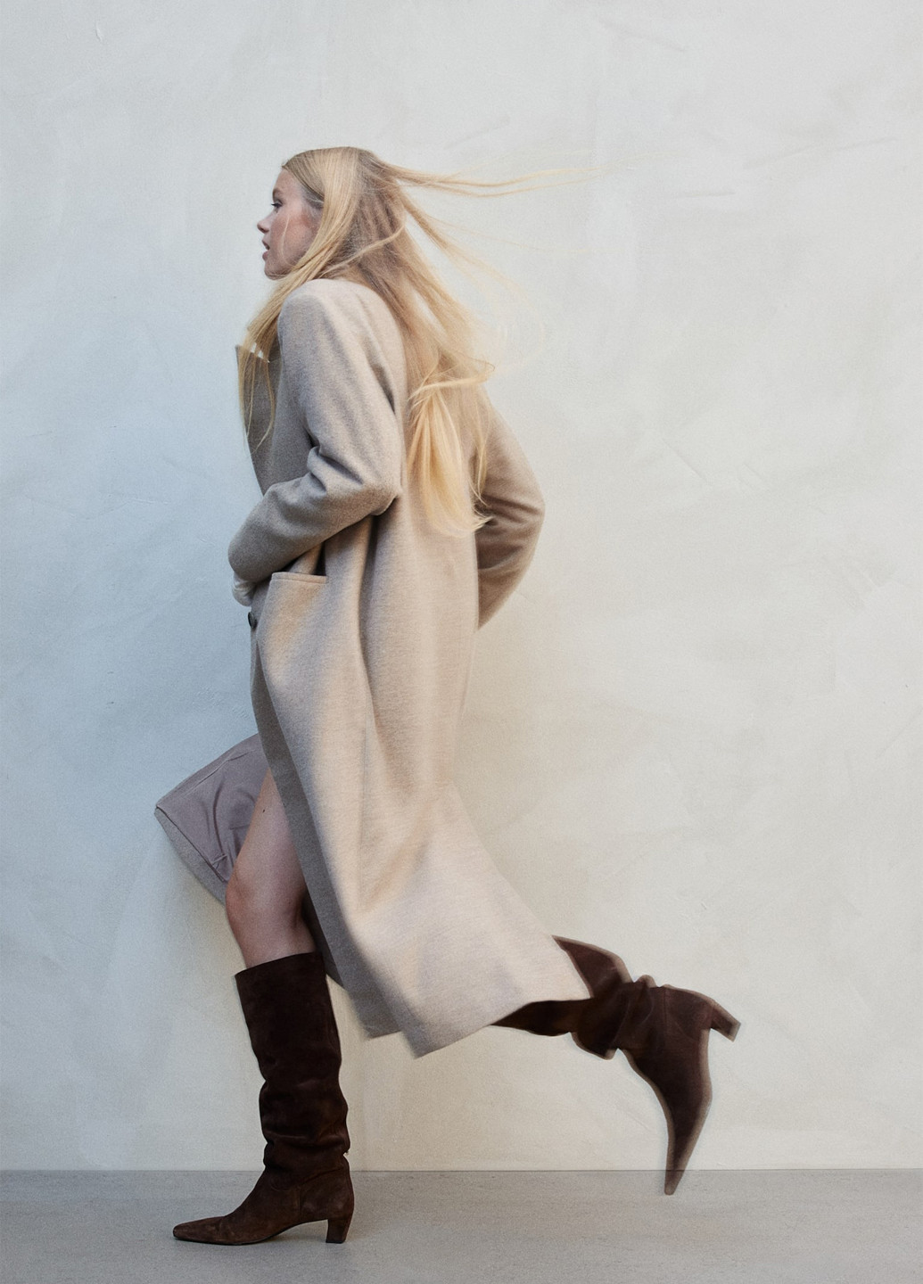 Бежеве демісезонне Пальто однобортне H&M