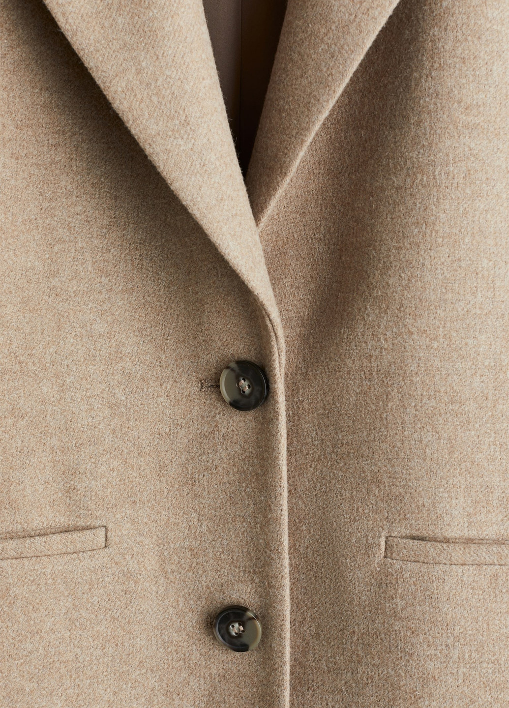 Бежеве демісезонне Пальто однобортне H&M