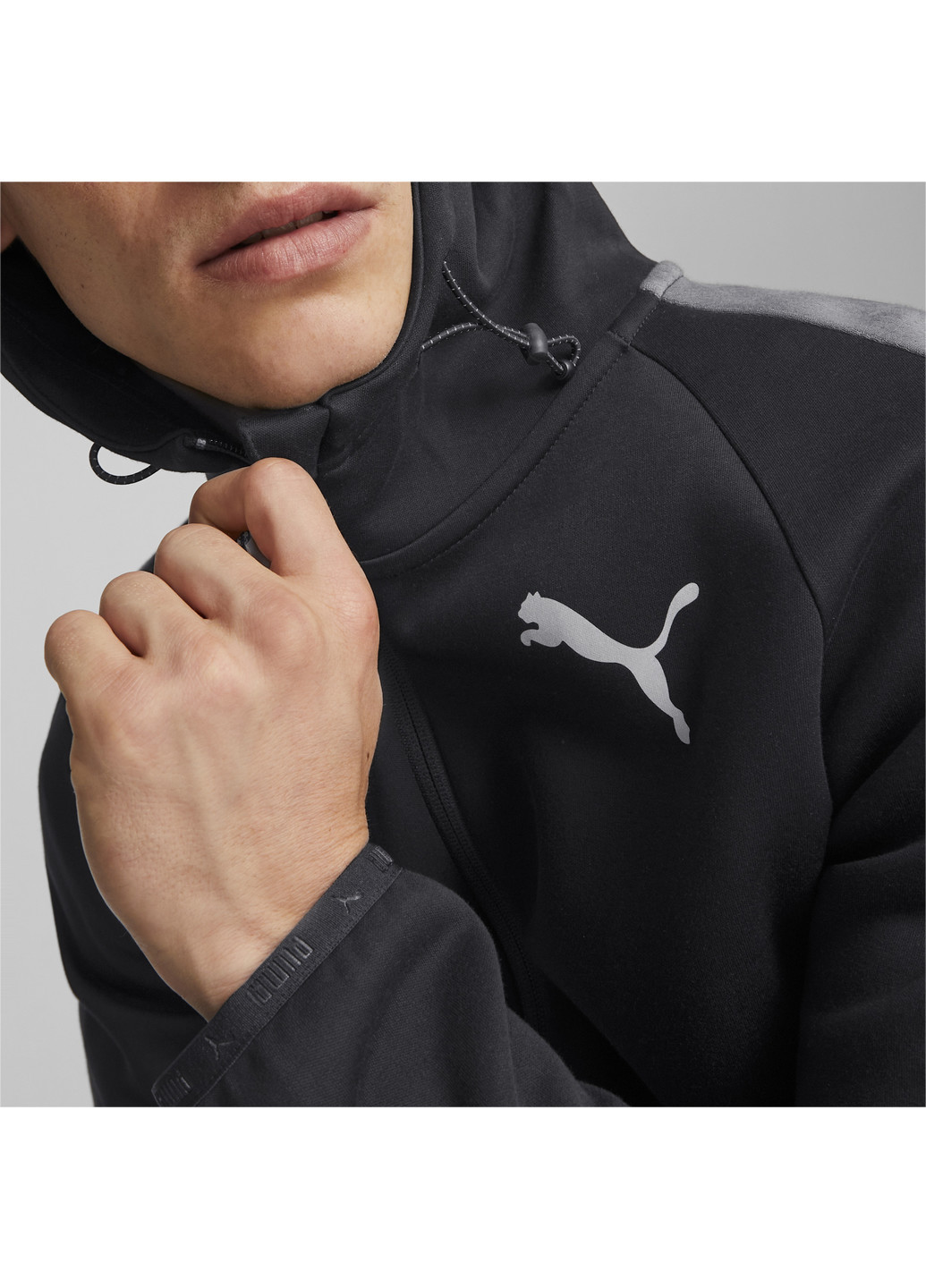 Чорна демісезонна худі evostripe full-zip hoodie women Puma