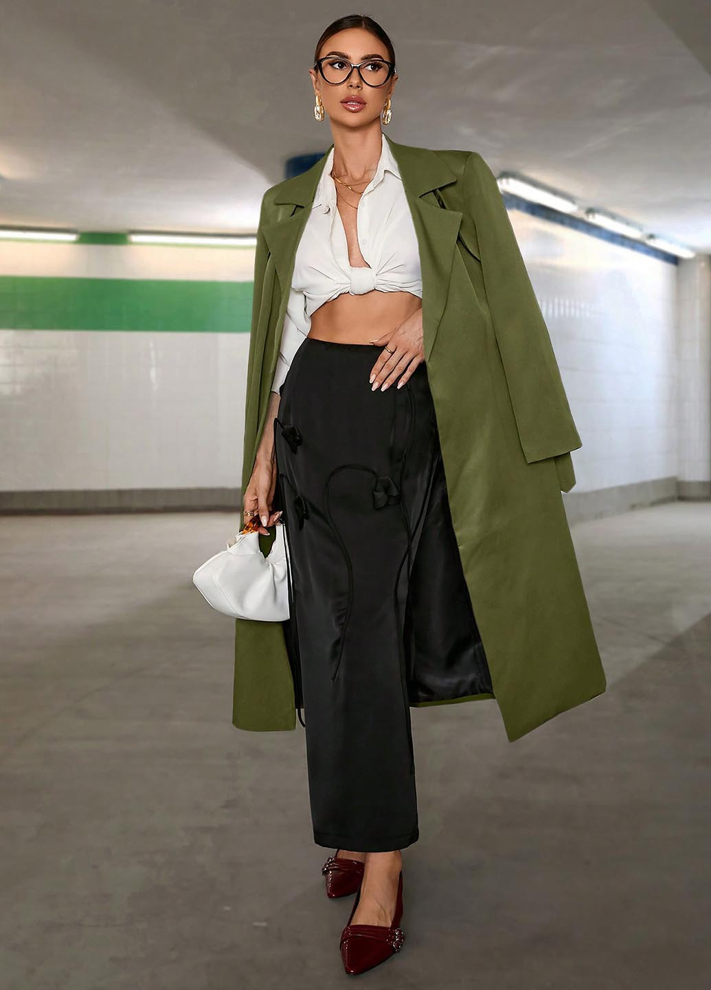 Плащ SHEIN тренчкот на завязках демисезон (356005976)