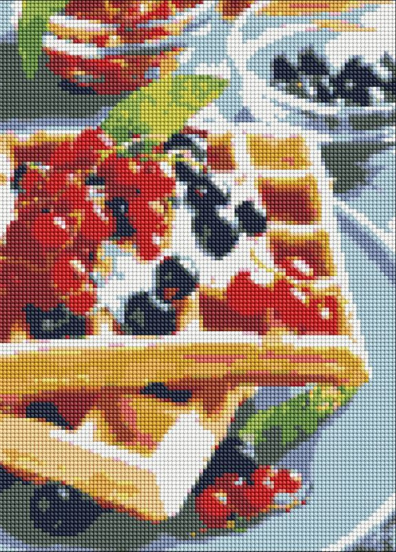 Алмазна мозаїка. Бельгійські вафлі з ягодами ©alonka_good. 40х40см. AMO7140. Ідейка Идейка (254178097)