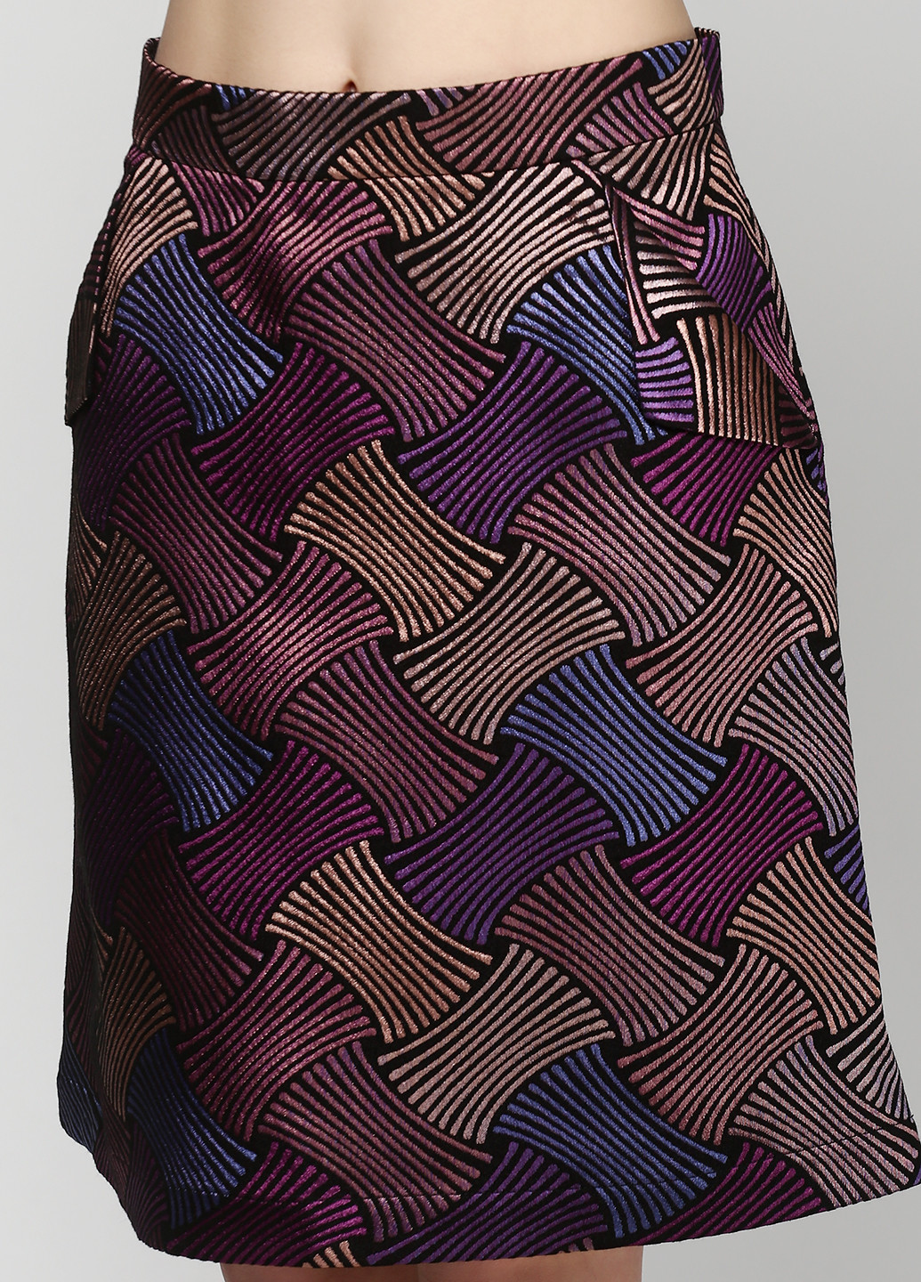 Темно-фиолетовая кэжуал с абстрактным узором юбка VMMA мини