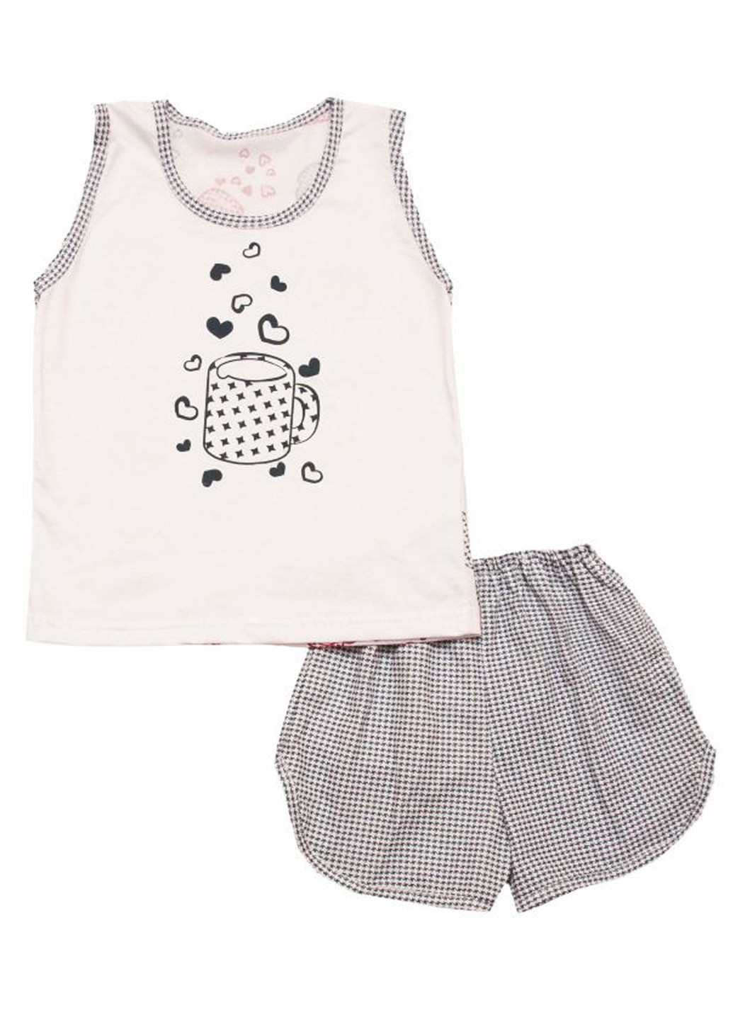 Белая всесезон пижама (майка, шорты) BabiesBerries