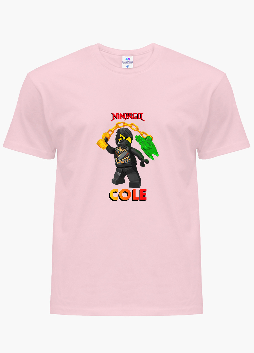 Рожева демісезонна футболка дитяча коул лего ніндзяго (cole lego ninjago masters of spinjitzu) (9224-2640) MobiPrint
