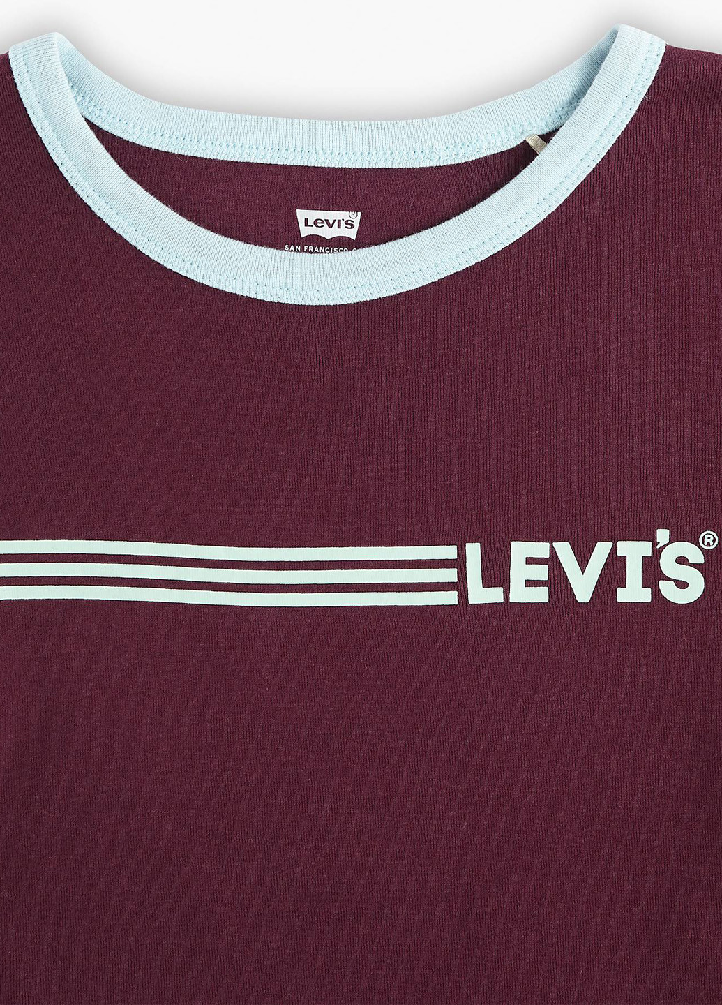 Бордовая летняя футболка Levi's