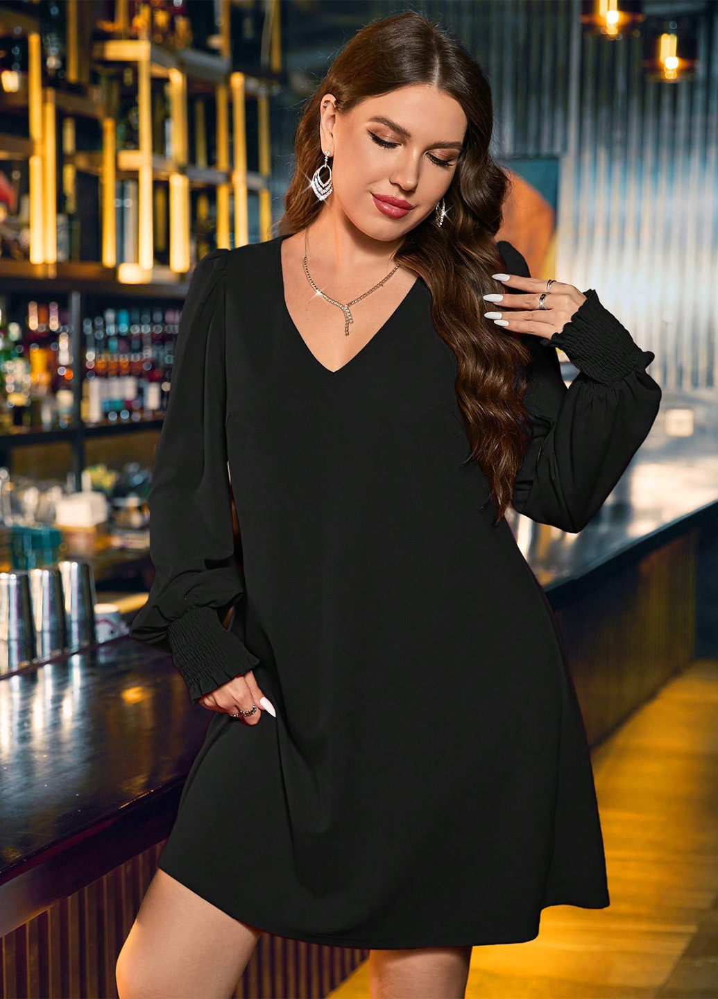 Чорна кежуал сукня а-силует SHEIN однотонна