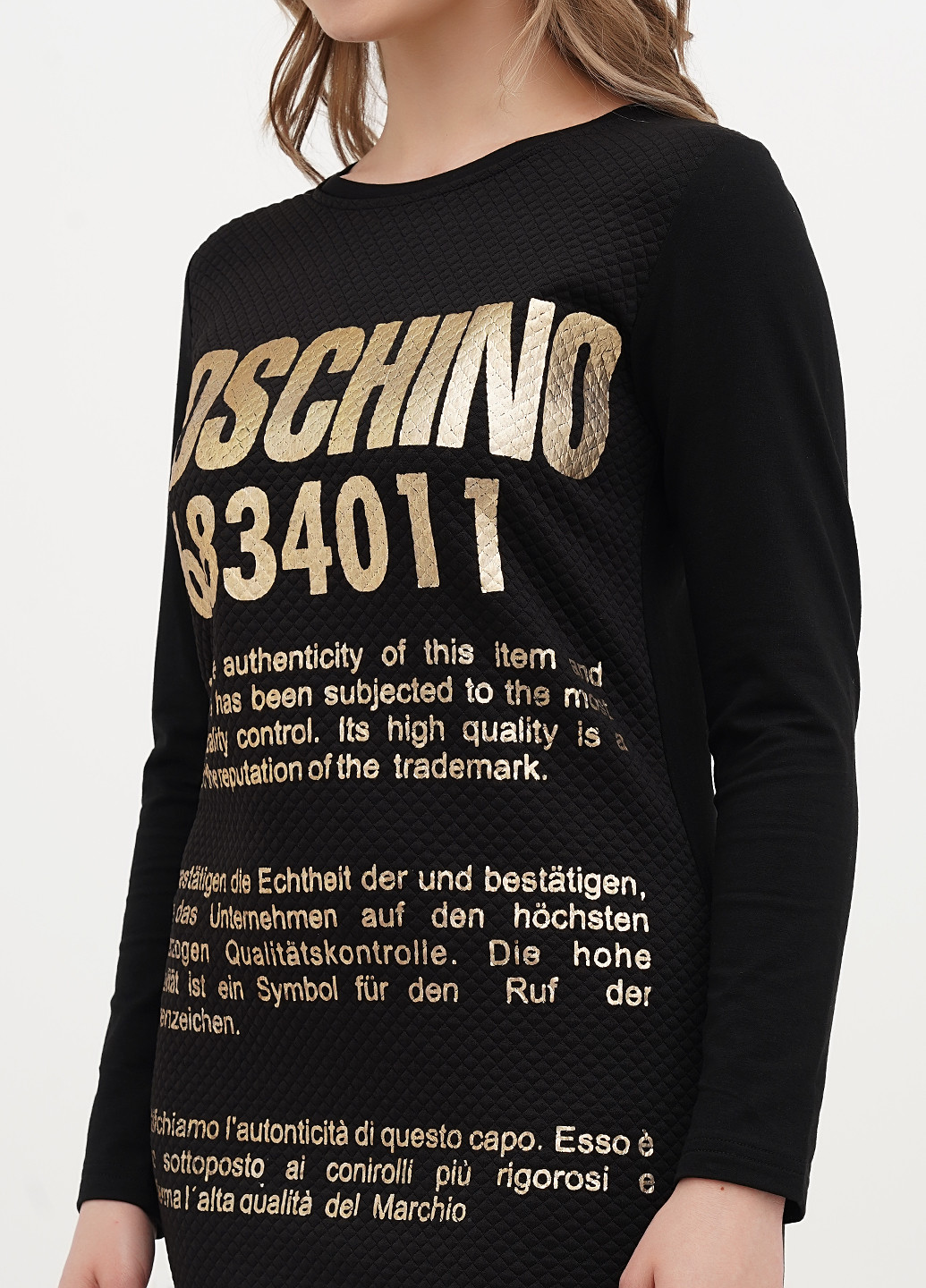 Черное кэжуал платье Radda с надписью