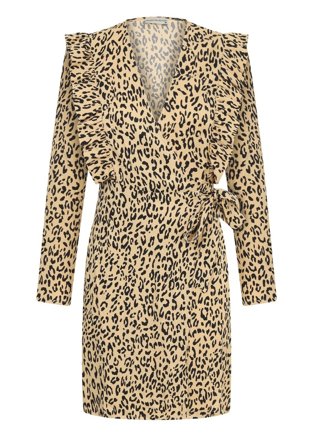 Бежевое кэжуал платье Mudo с животным (анималистичным) принтом