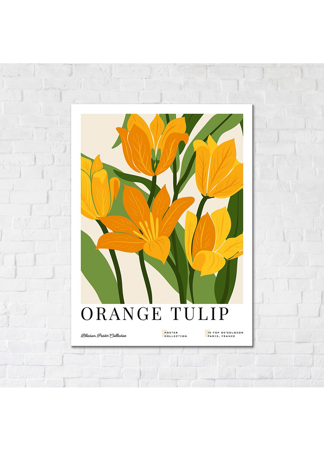 Картина-постер Оранжевые тюльпаны 30х40 см Brushme (254643344)