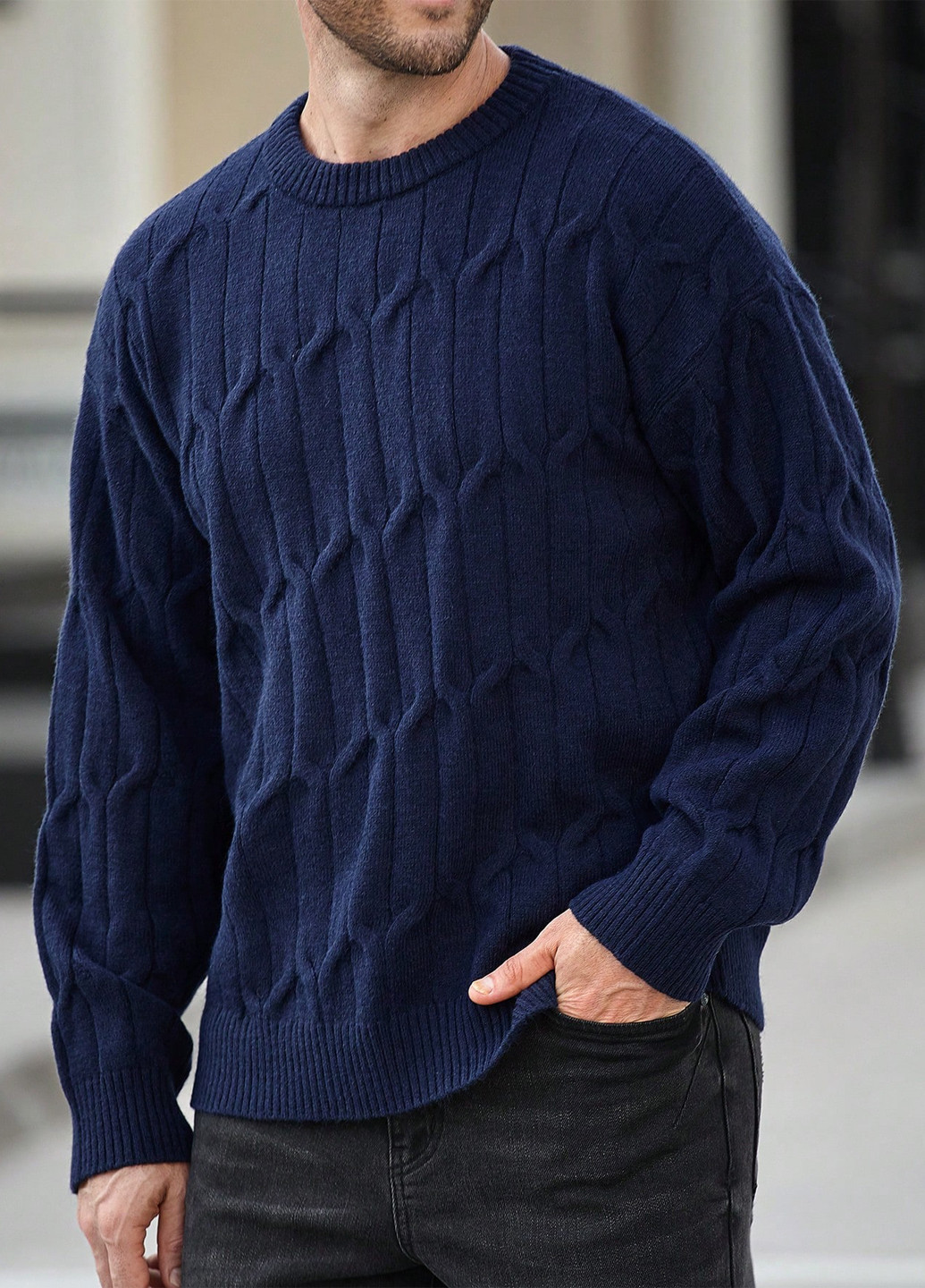 Темно-синий демисезонный джемпер джемпер SHEIN