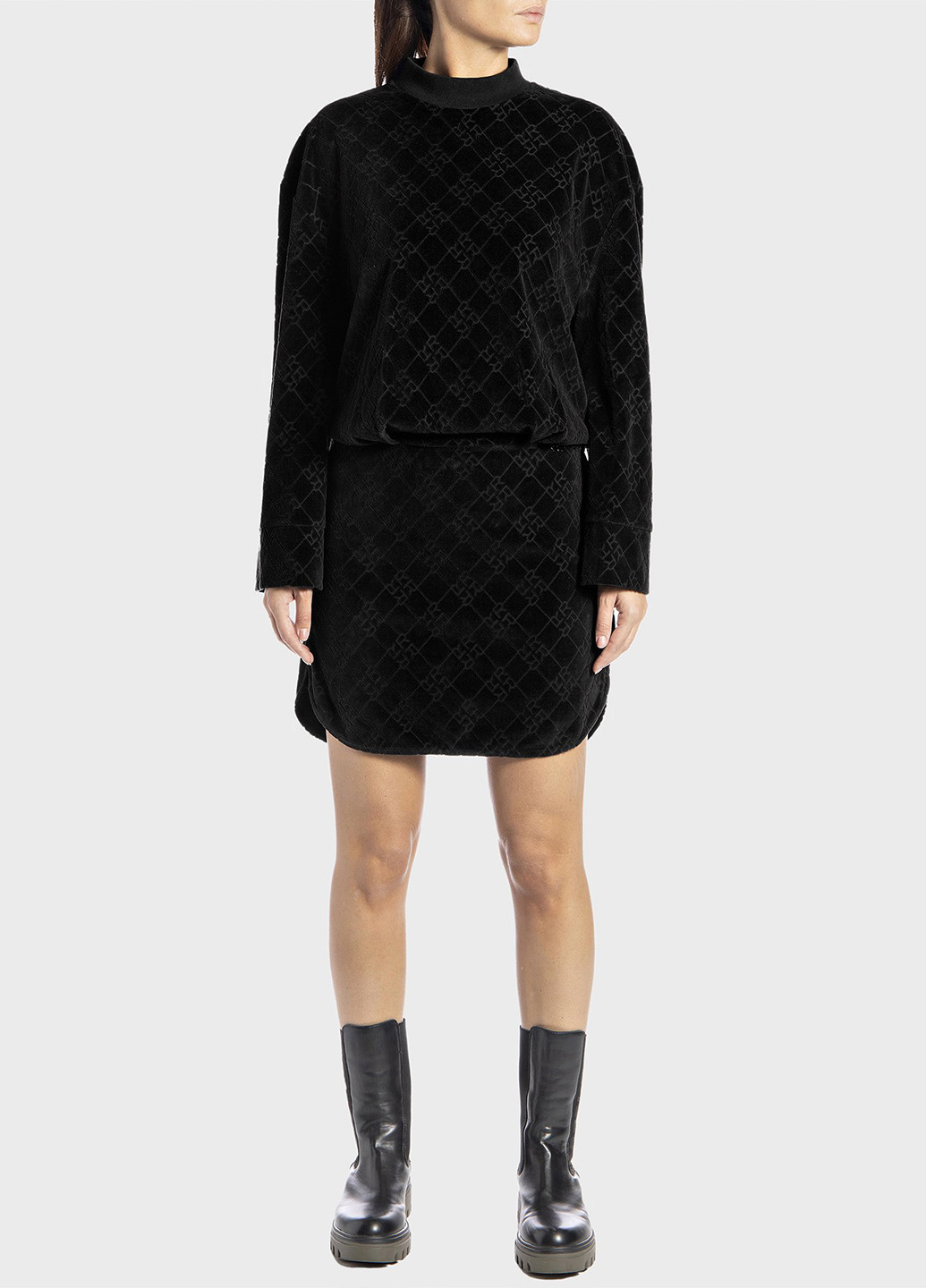 Черное кэжуал платье Replay с логотипом