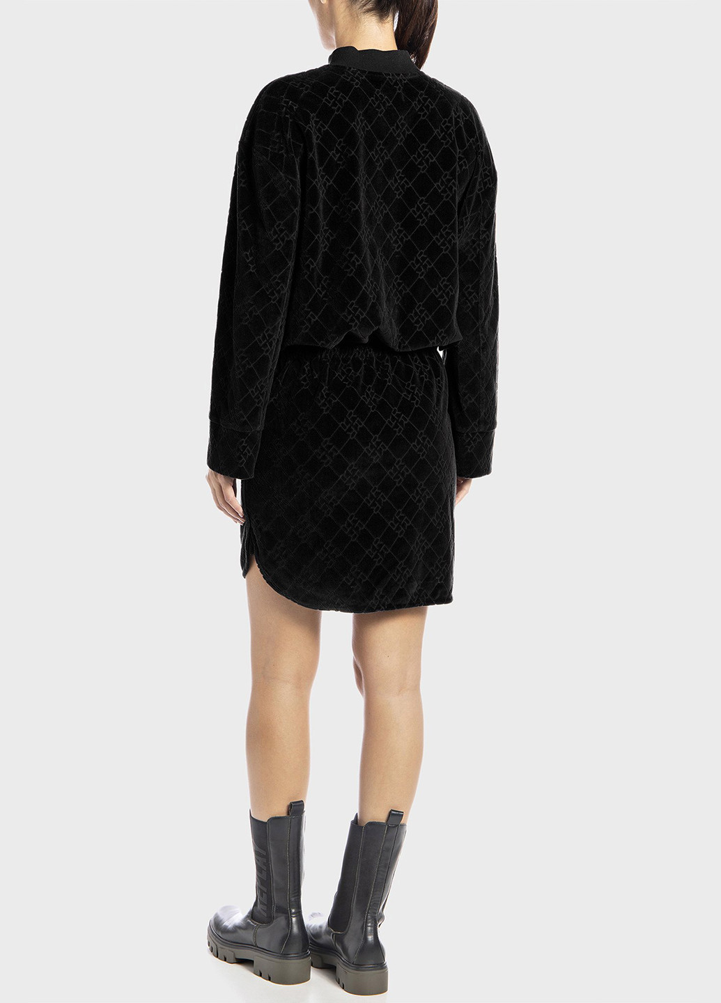 Черное кэжуал платье Replay с логотипом