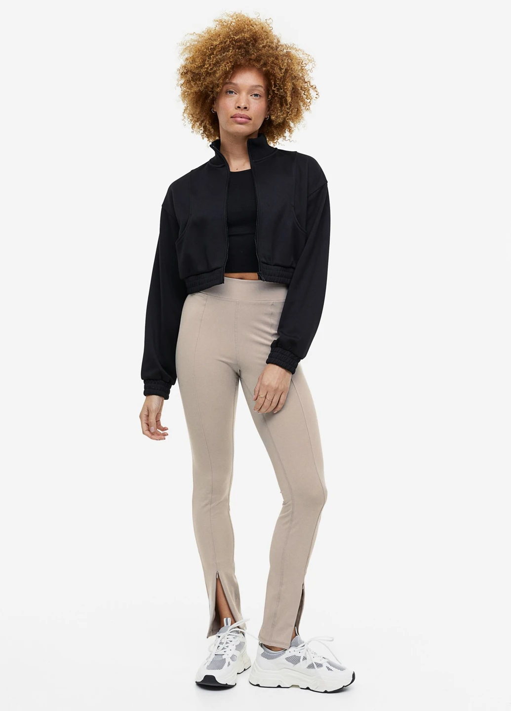 Светло-бежевые демисезонные леггинсы H&M
