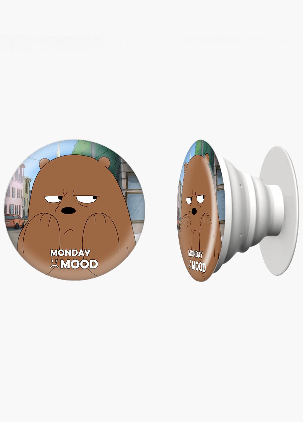 Попсокет (Popsockets) держатель для смартфона Вся правда о медведях (We Bare Bears) (8754-2900) Черный MobiPrint (229014763)
