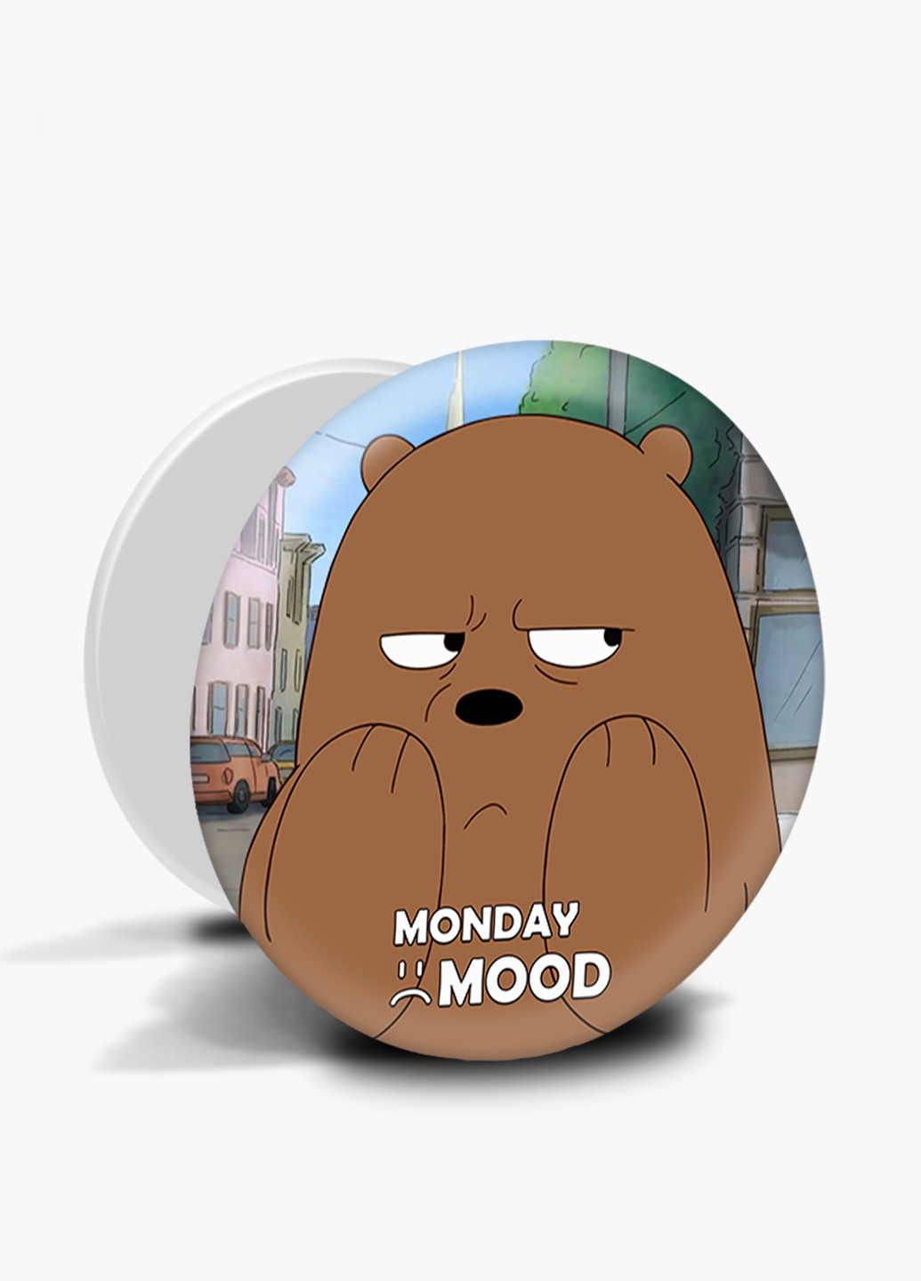 Попсокет (Popsockets) держатель для смартфона Вся правда о медведях (We Bare Bears) (8754-2900) Черный MobiPrint (229014763)