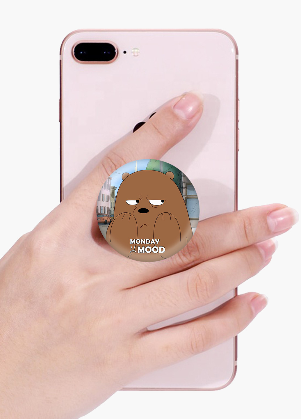 Попсокет (Popsockets) держатель для смартфона Вся правда о медведях (We Bare Bears) (8754-2900) Черный MobiPrint (229014763)