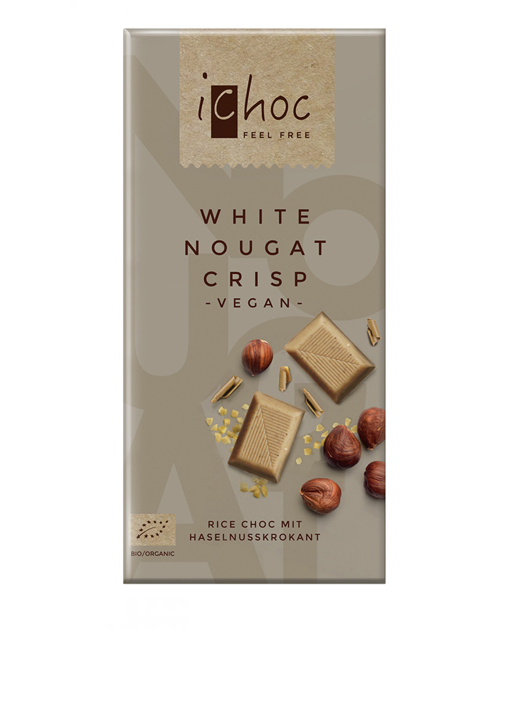 Шоколад белый органический нуга, 80 г Ichoc (80312551)