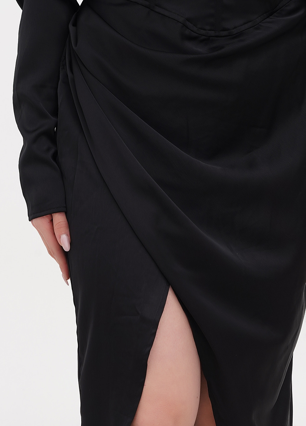Черное вечернее платье футляр MissPap однотонное