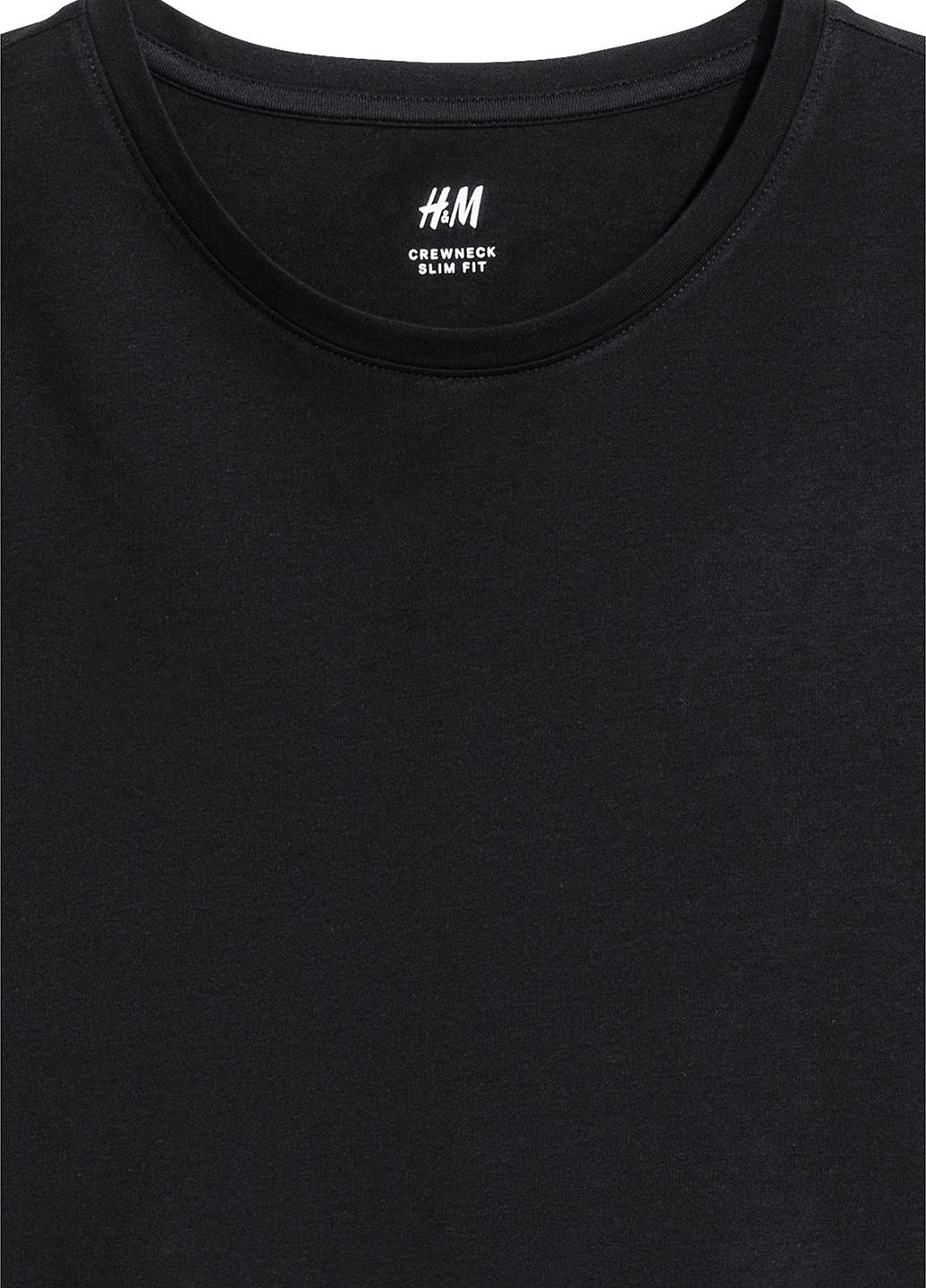 Лонгслів H&M однотонний чорний кежуали трикотаж, бавовна