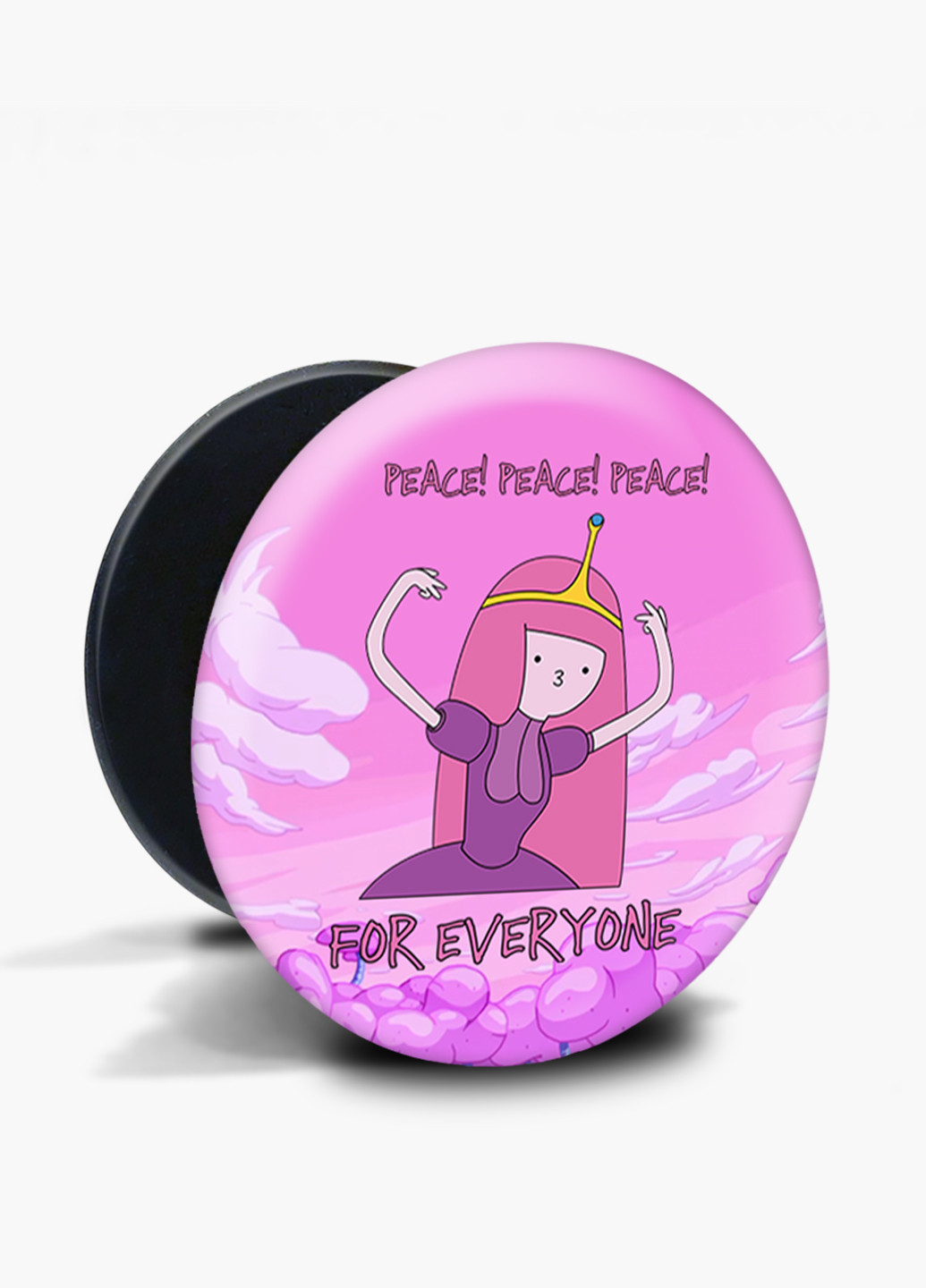 Попсокет (Popsockets) тримач для смартфону Принцеса бубльгум Час Пригод (Adventure Time) (8754-1576) Чорний MobiPrint (216748550)