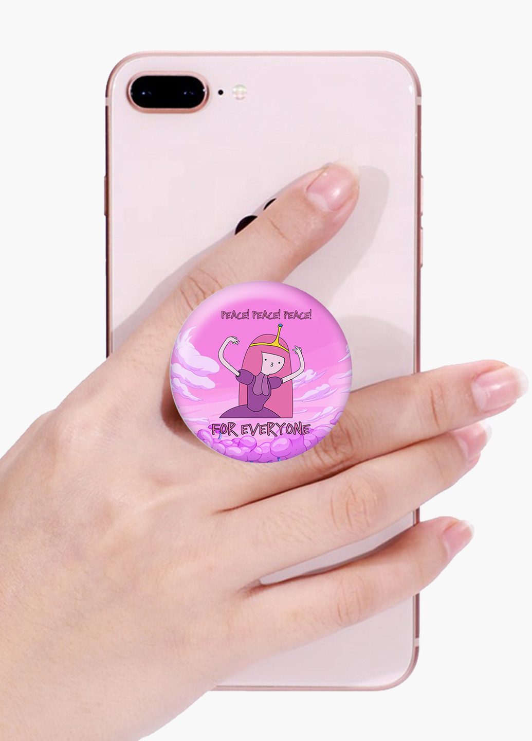 Попсокет (Popsockets) тримач для смартфону Принцеса бубльгум Час Пригод (Adventure Time) (8754-1576) Чорний MobiPrint (216748550)