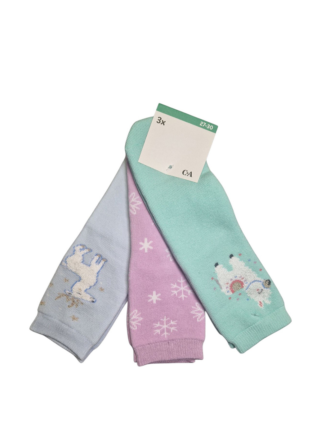 Комбинированные носки (3 пары) C&A рисунки (367616981)