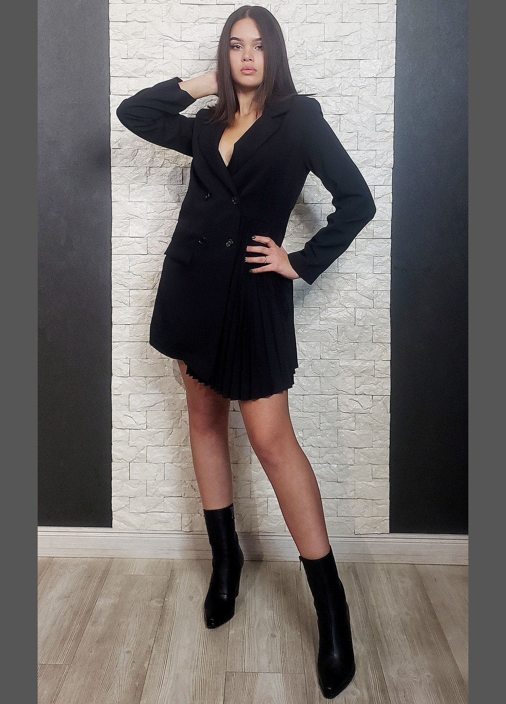 Чорна кежуал сукня-піджак Samdan однотонна