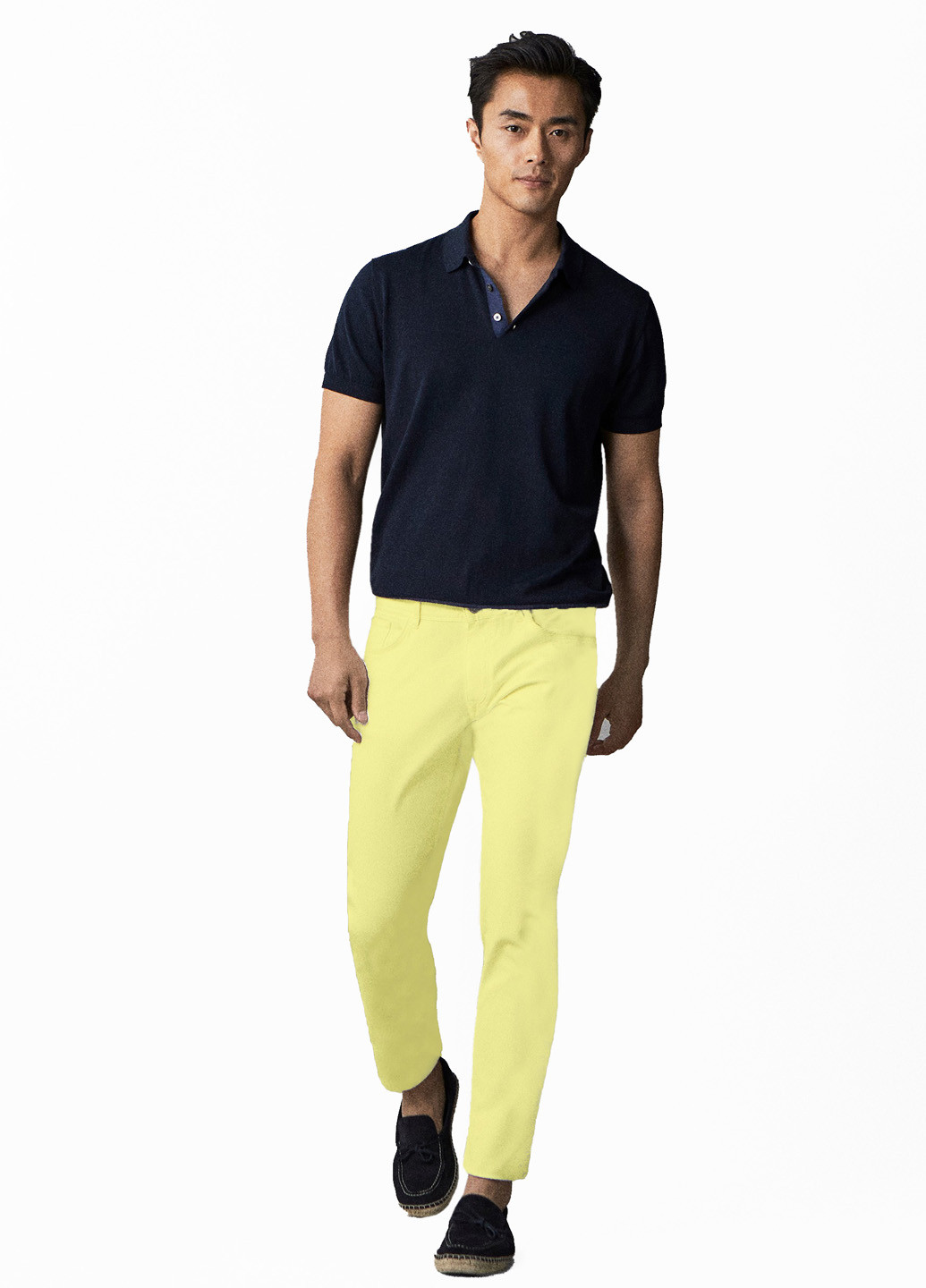 Желтые демисезонные прямые джинсы Massimo Dutti