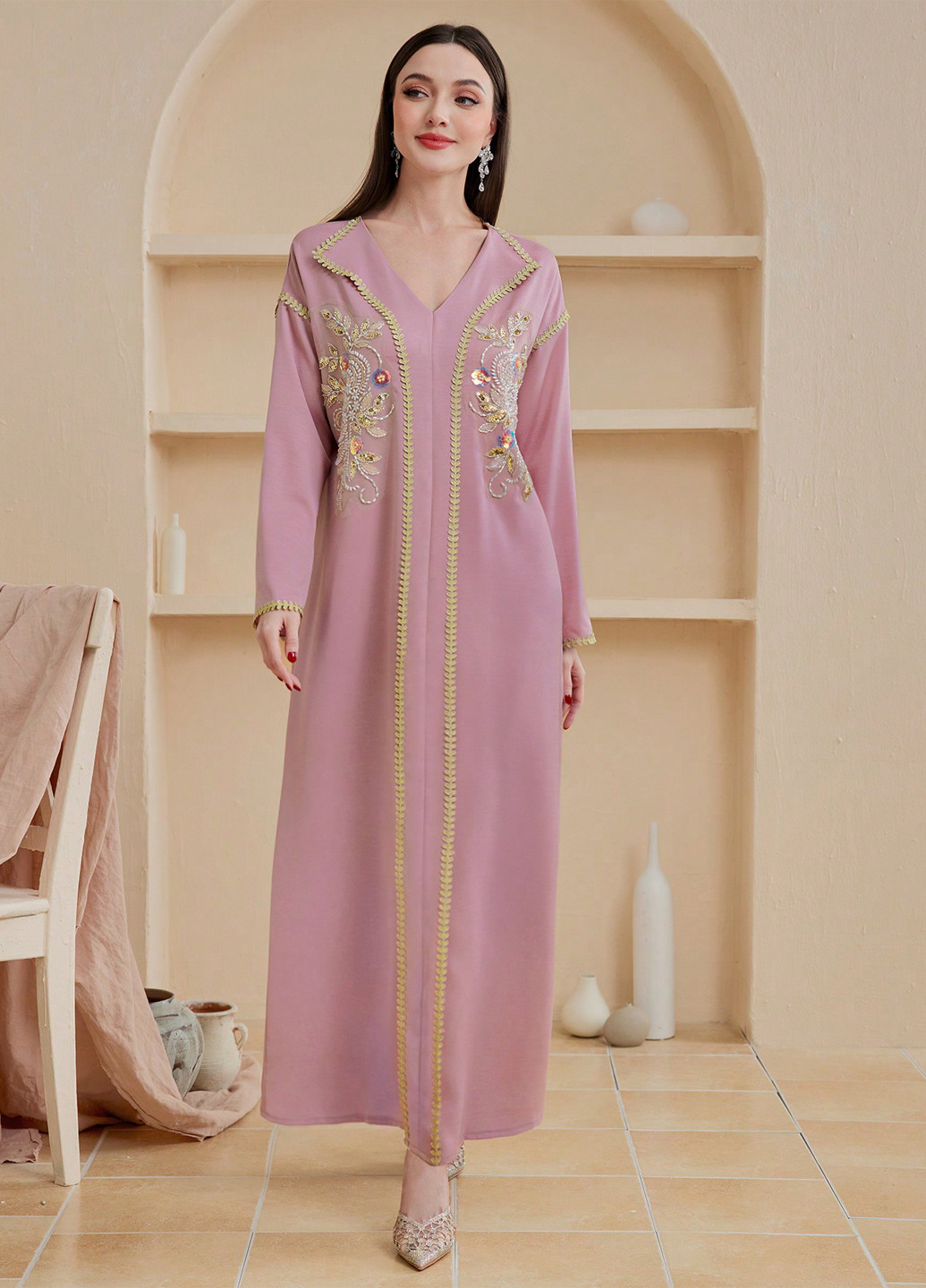 Лілова вечірня сукня а-силует SHEIN однотонна