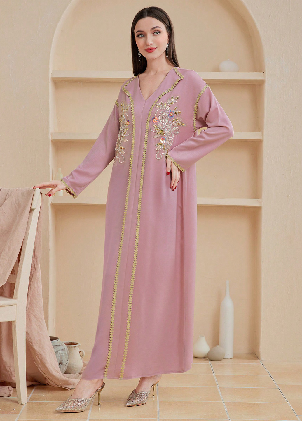 Лілова вечірня сукня а-силует SHEIN однотонна