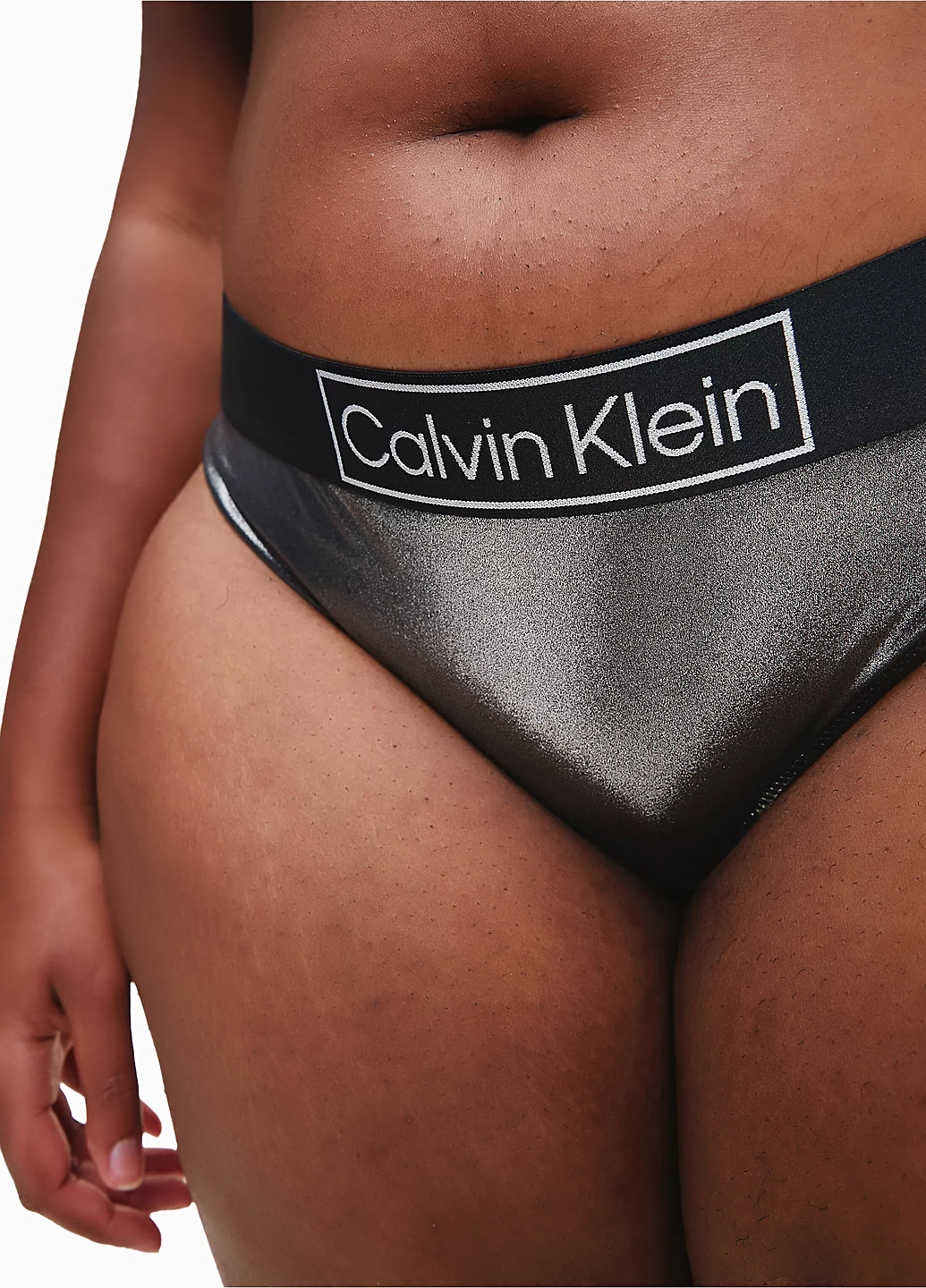 Серебряный летний купальник раздельный Calvin Klein