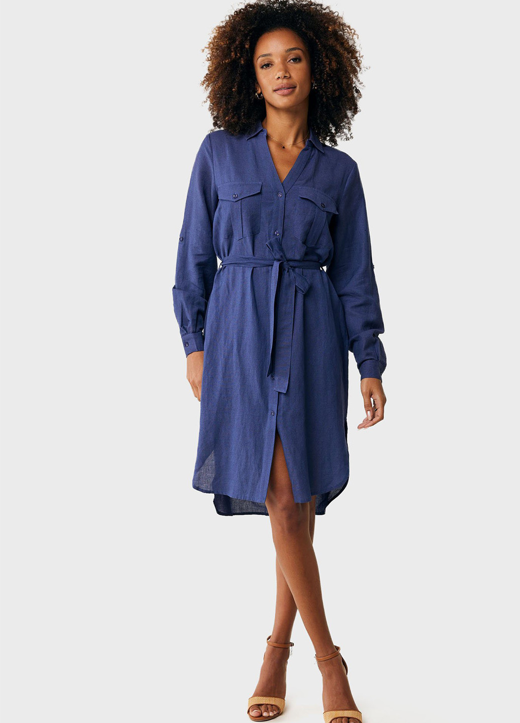 Синее кэжуал платье рубашка Mexx однотонное