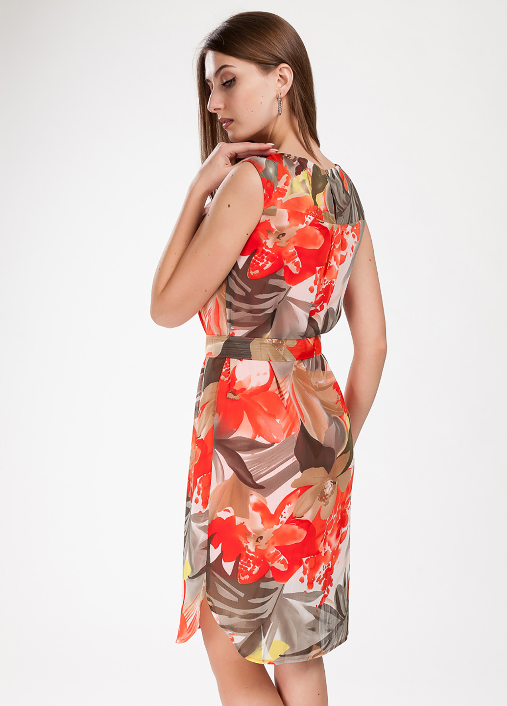 Красное кэжуал платье Frambo с цветочным принтом