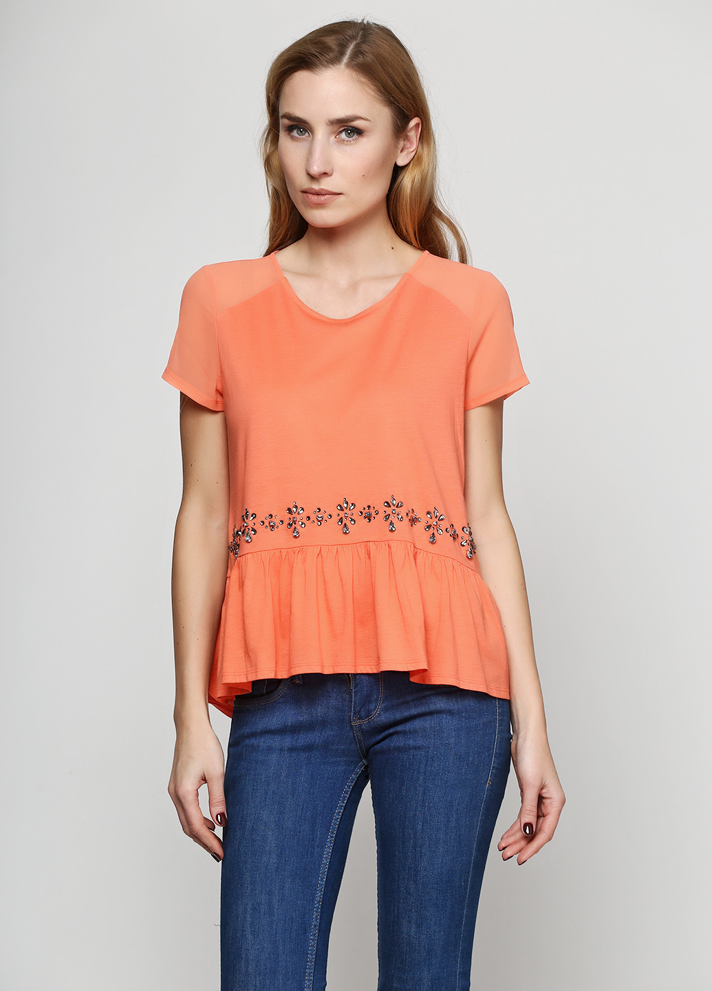 Оранжевая летняя футболка Juicy Couture