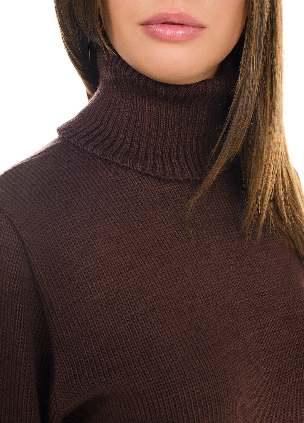 Коричневий зимовий класичний жіночий светр SVTR