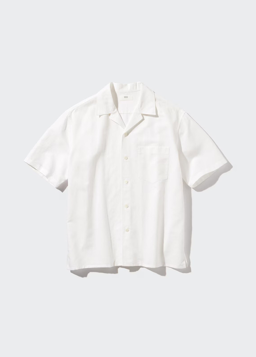 Белая кэжуал рубашка однотонная Uniqlo