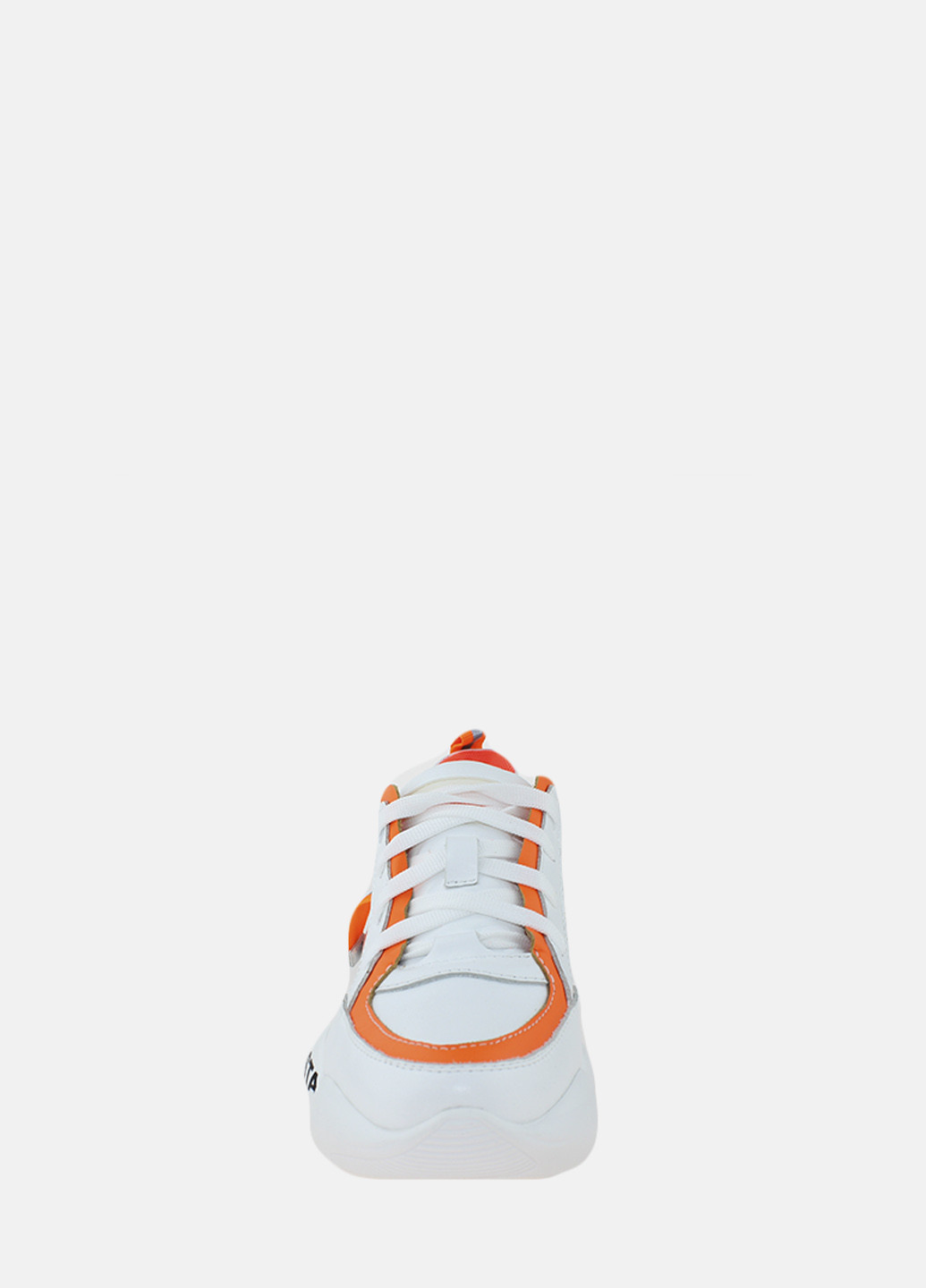 Білі осінні кроссовки rp1356 белый-оранжевый Prellesta