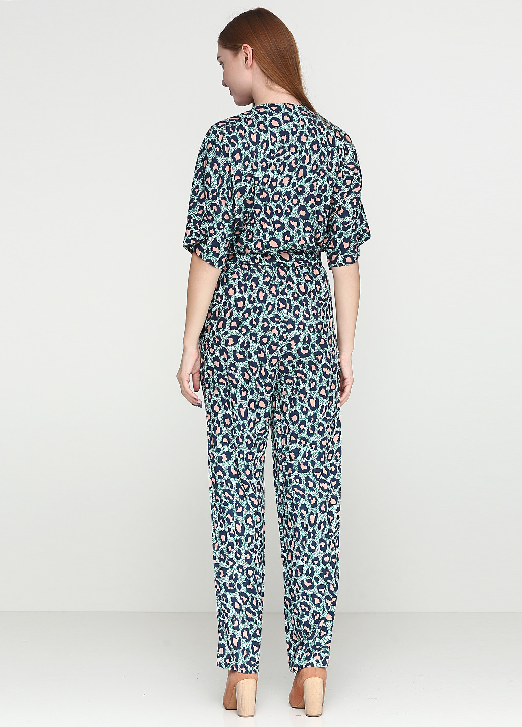 Комбинезон H&M комбинезон-брюки абстрактный бирюзовый кэжуал