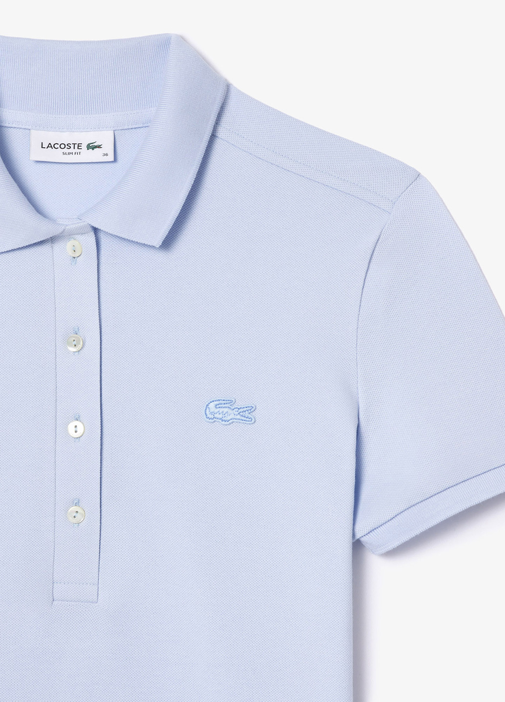 Светло-голубое кэжуал, спортивное платье поло Lacoste однотонное