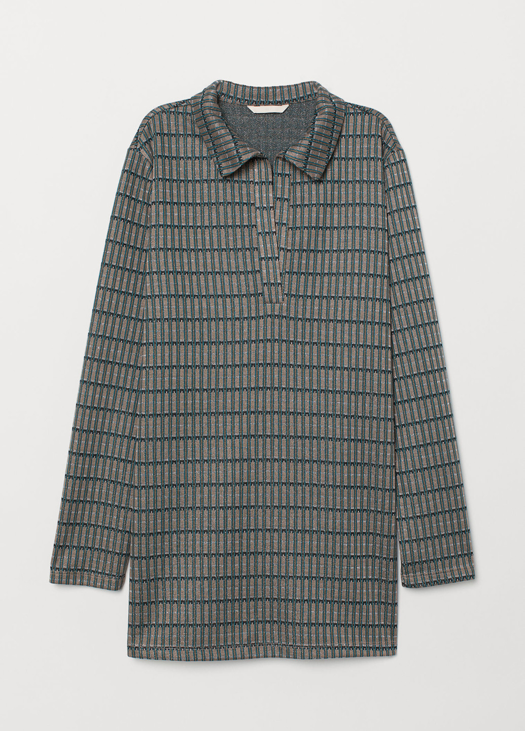 Блуза H&M геометрическая чёрная кэжуал полиэстер