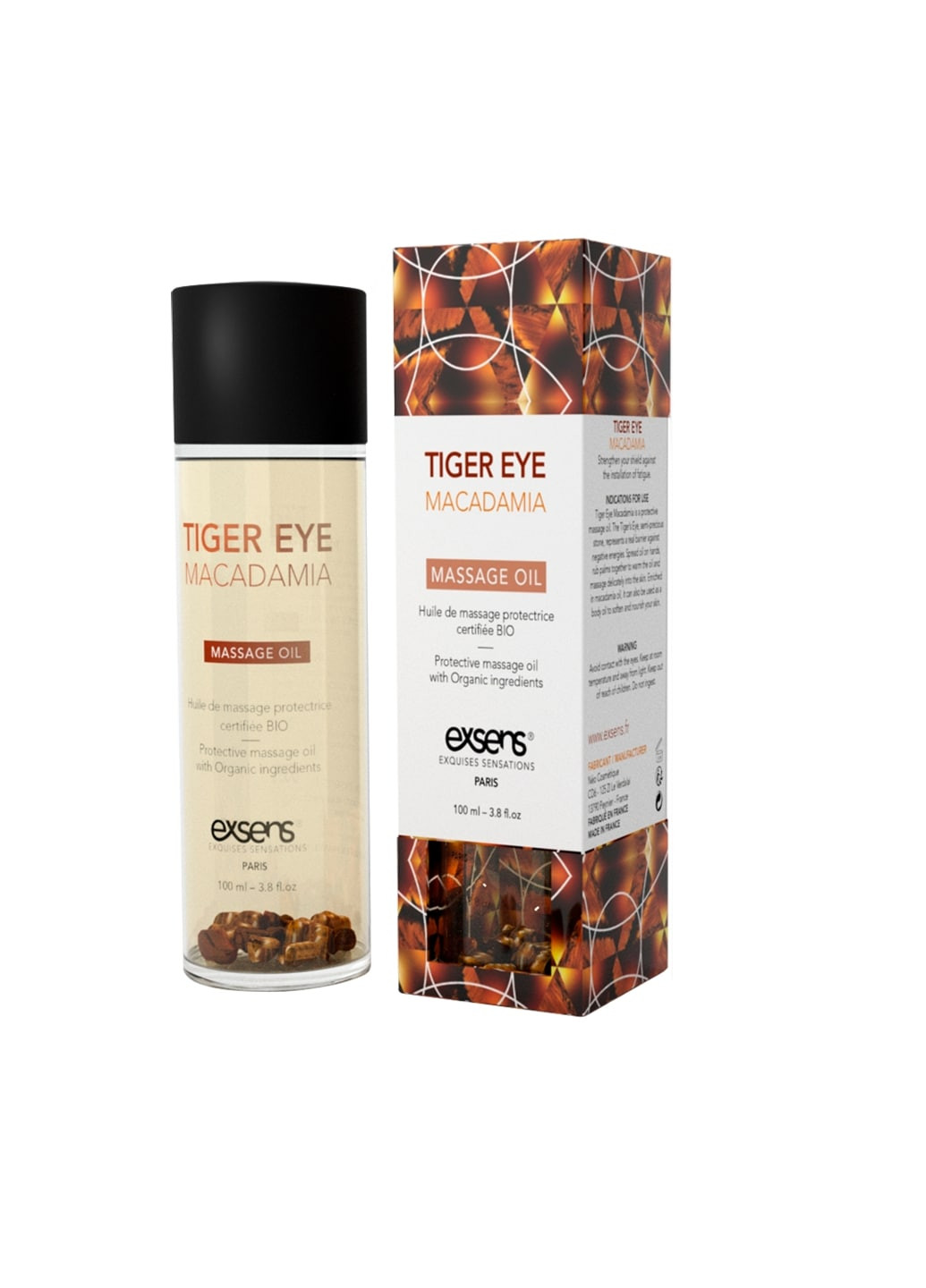 Массажное масло Tiger Eye Macadamia (защита с тигровым глазом) 100мл, натуральное Exsens (254151802)