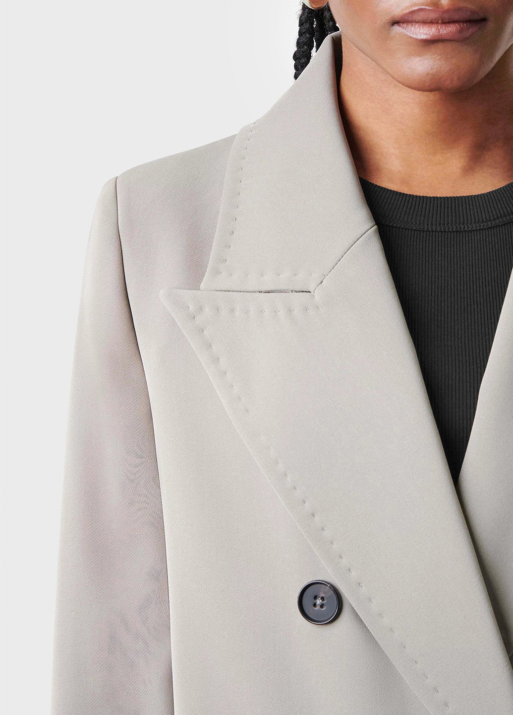 Сіре демісезонне Пальто двобортне Drykorn