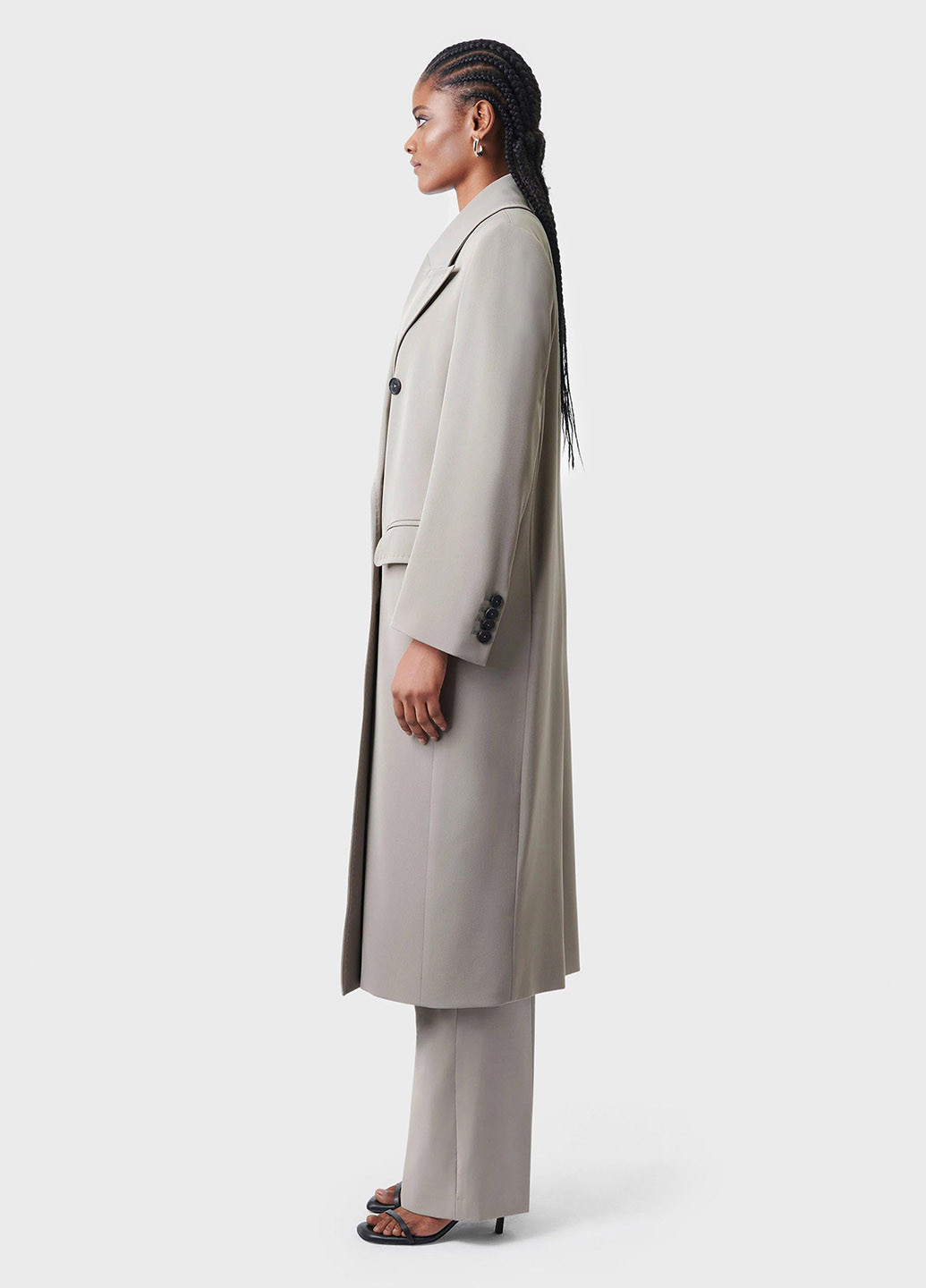 Сіре демісезонне Пальто двобортне Drykorn