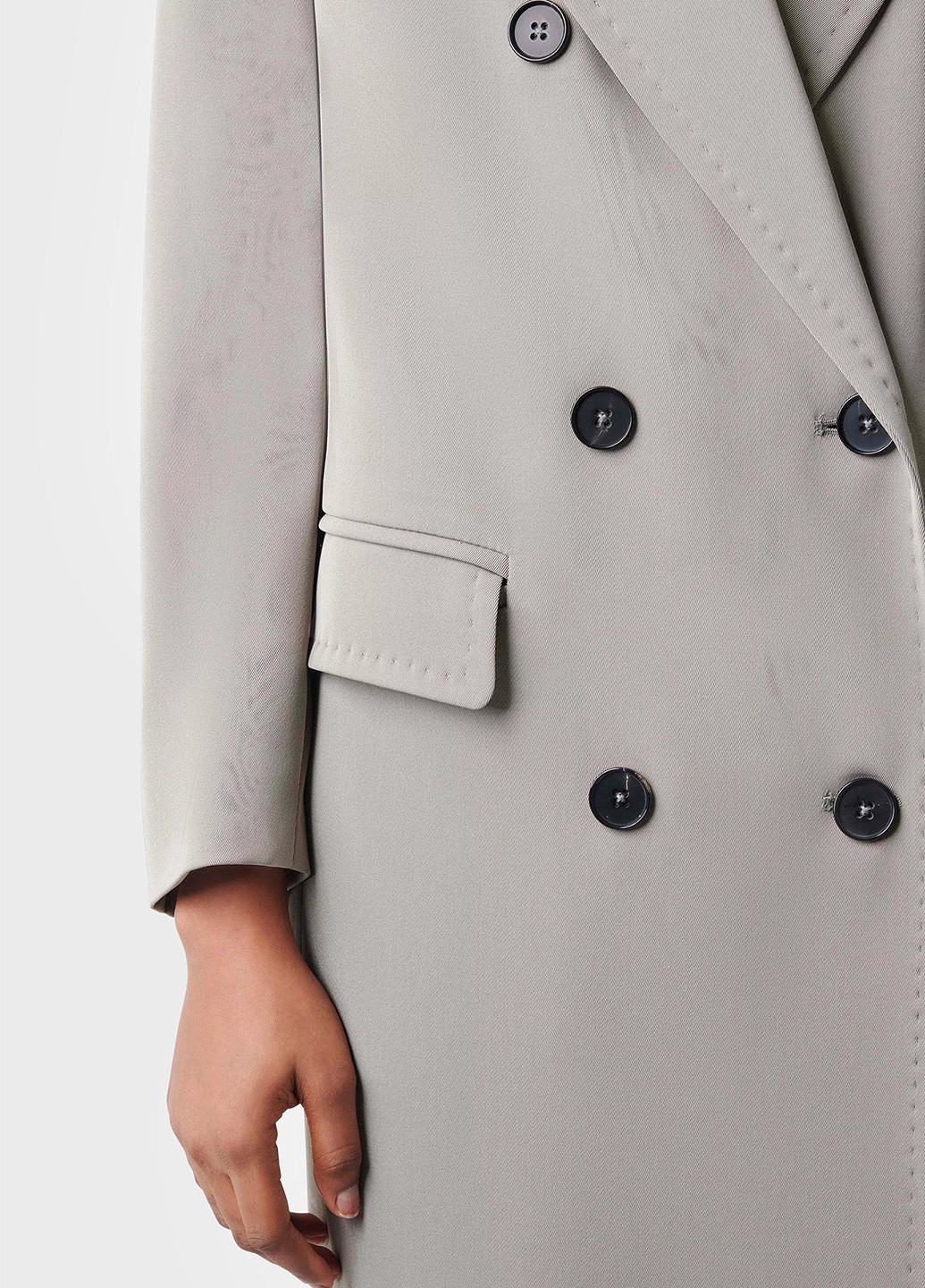 Сіре демісезонне Пальто двобортне Drykorn