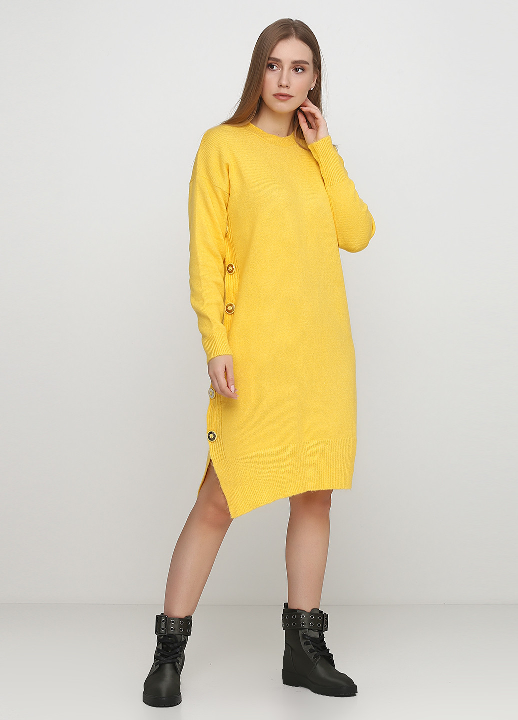 Желтое кэжуал платье Made in Italy однотонное