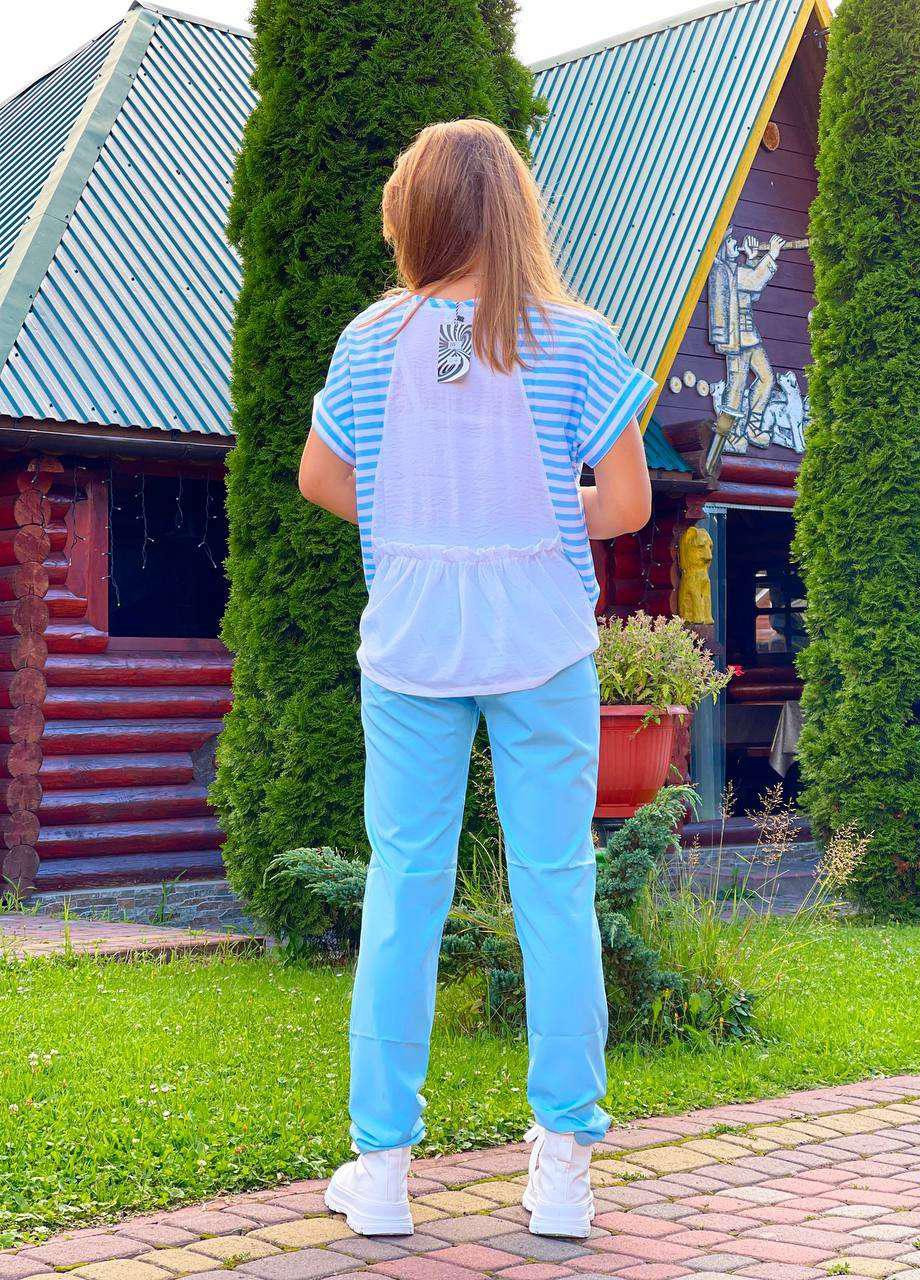 Женский костюм блуза и брюки голубого цвета р.42/44 358651 New Trend (255275150)