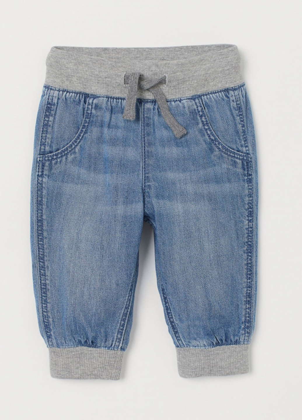 Синие кэжуал демисезонные брюки H&M