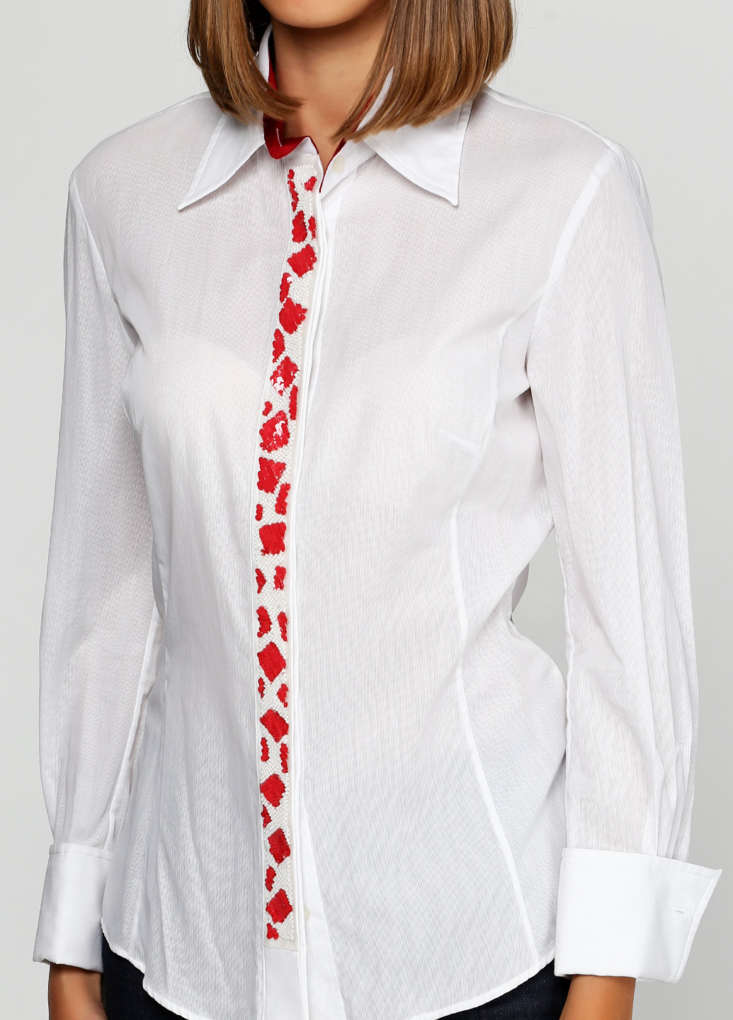 Белая кэжуал рубашка однотонная GF Ferre